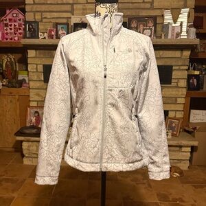 The North Face White Floral Teddy Jacket